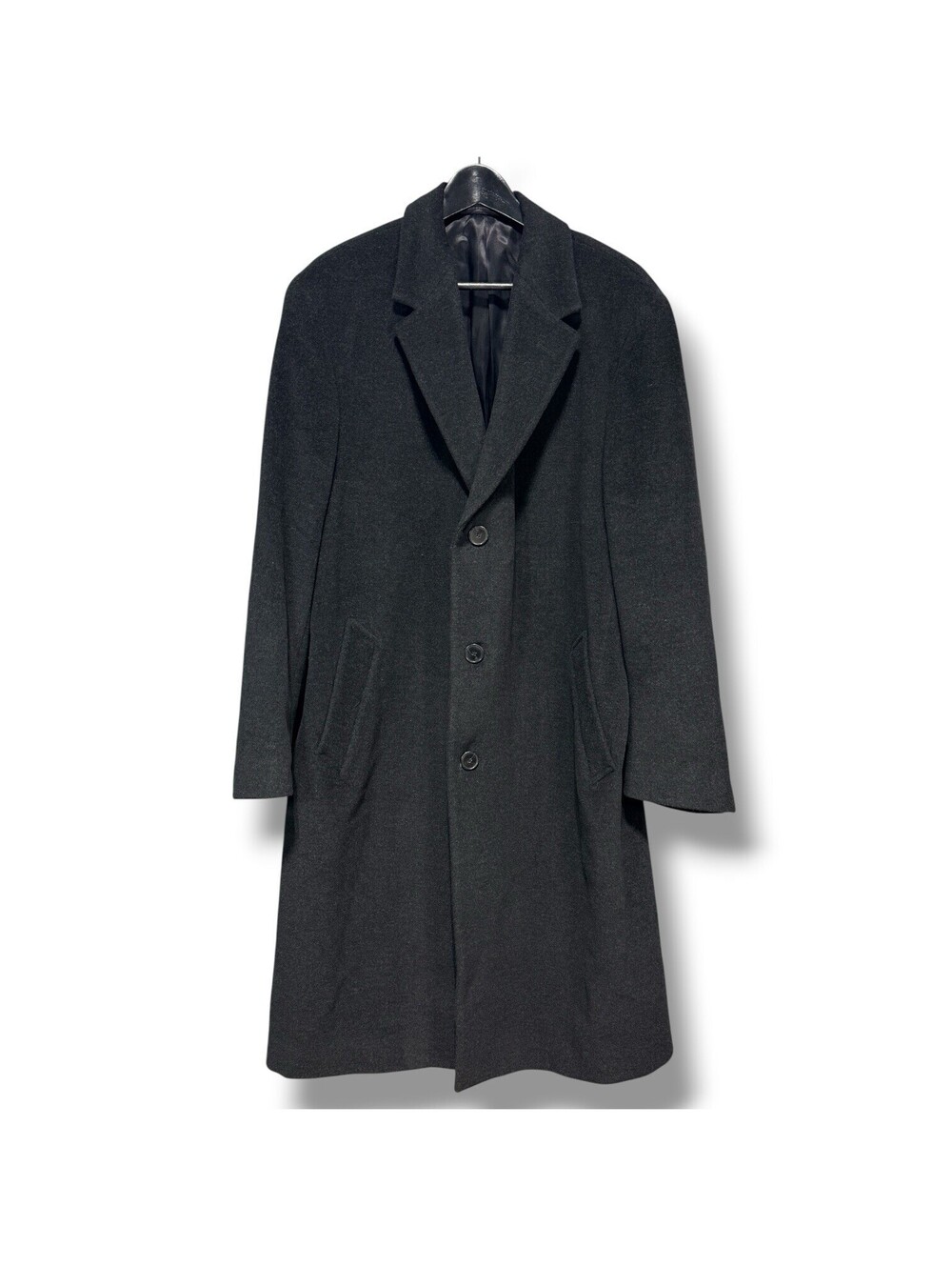 Vintage Marshall Field’s Men’s Wool Overcoat Black Long Coat M/L